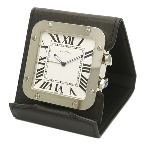 cartier santos travel clock|vintage cartier travel alarm clock.